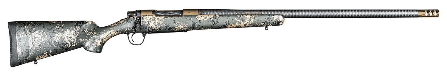 Christensen Arms 8010620100 Ridgeline FFT 300 WSM 3+1 20" Carbon Fiber/Threaded Barrel, Burnt Bronze Cerakote, Green with Black/Tan Accents Stock