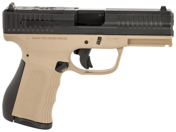 FMK FMKG49DE G3  9mm Luger 14+1 4" Stainless Steel Barrel, Black Optic Cut/Serrated Carbon Steel Slide Flat Dark Earth Polymer Frame w/Picatinny Rail, Black Backstrap Grip