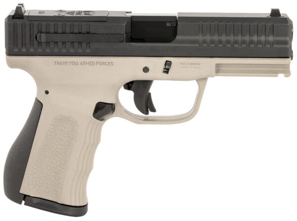 FMK FMKG49TG G3  9mm Luger 14+1 4" Stainless Steel Barrel, Black Optic Cut/Serrated Carbon Steel Slide, Titanium Gray Polymer Frame w/Picatinny Rail, Black Backstrap Grip