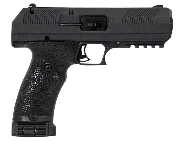 Hi-Point JXP10NTB JXP  10mm Auto 10+1 4.50" Black Steel Barrel, Black Powder Coated YC9 Styled/Serrated Steel Slide, Black Polymer Frame w/Picatinny Rail, Black Textured Polymer Grip