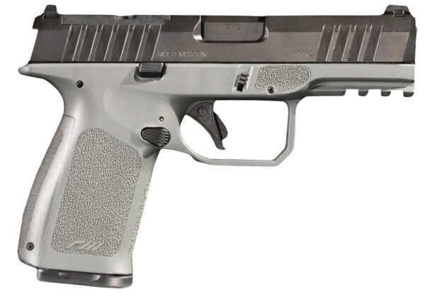 Rost Martin RM1CGRYOSP RM1C  9mm Luger 17+1 4" Black Match Grade Barrel, Black Tenifer Optic Ready/Serrated Steel Slide, Stone Gray Polymer Frame w/Picatinny Rail, Textured Grip, Ambidextrous
