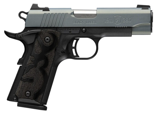 Browning 051993492 1911-380 Black Label Compact Frame 380 ACP 8+1 3.63" Matte Stainless Steel Barrel, Northern Lights Cerakote Serrated Steel Slide, Matte Black Polymer Frame w/Beavertail