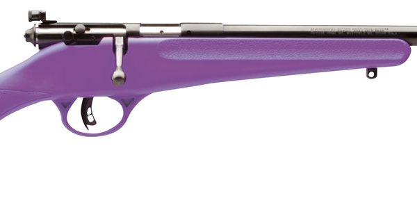 Savage Arms 13783 Rascal Youth 22 LR 1rd 16.13" Matte Black Sporter Barrel, Matte Black Carbon Steel Receiver, Purple Fixed Synthetic Stock, Right Hand