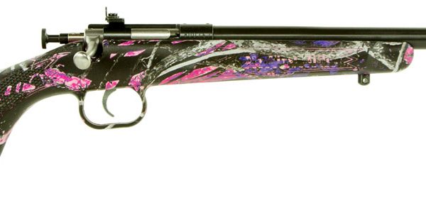 Crickett KSA2160 Youth 22 LR 1rd 16.12" Barrel & Receiver, Fixed Front/Adjustable Rear Peep Sight, Hydro Dipped Muddy Girl Synthetic Stock w/11.5" LOP, Rebounding Firing Pin Safety
