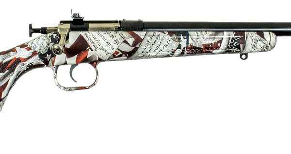 Crickett KSA2168 Youth  22 LR 1rd 16.12" Blued Barrel & Receiver, Fixed Front/Adjustable Rear Peep Sight, American Flag/Amendment Synthetic Stock w/11.5" LOP, Rebounding Firing Pin Safety