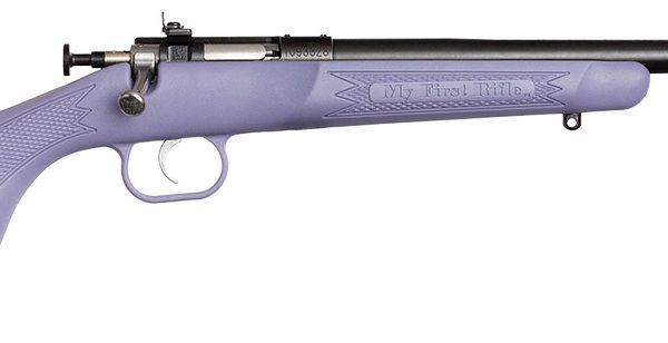 Crickett KSA2306 Youth 22 LR 1rd 16.12" Blued Barrel & Receiver, Fixed Front/Adjustable Rear Peep Sights, Purple Synthetic Stock w/11.5" LOP, Rebounding Firing Pin Safety