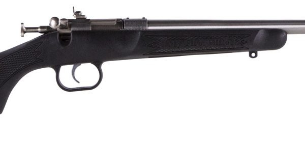 Crickett KSA2295 Youth  22 WMR 1rd 16.12" Blued Barrel & Receiver, Fixed Front/Adjustable Rear Peep Sights, Black Synthetic Stock w/11.5" LOP, Rebounding Firing Pin Safety