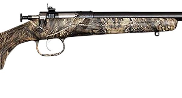 Crickett KSA2284 Youth  22 WMR 1rd 16.12" Blued Barrel/Receiver, Fixed Front/Adjustable Rear Peep Sights, Mossy Oak Break-Up Synthetic Stock w/11.5" LOP, Rebounding Firing Pin Safety