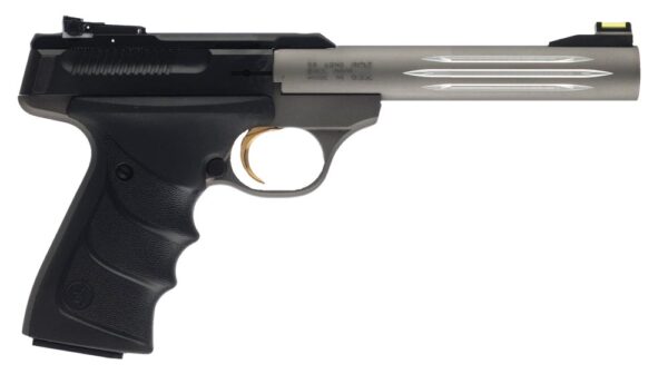 Browning 051461490 Buck Mark Lite *CA Compliant 22 LR 10+1 5.50" Matte Gray Fluted Barrel, Serrated Steel Slide, Matte Gray Aluminum Frame & Black Ultragrip RX Grips