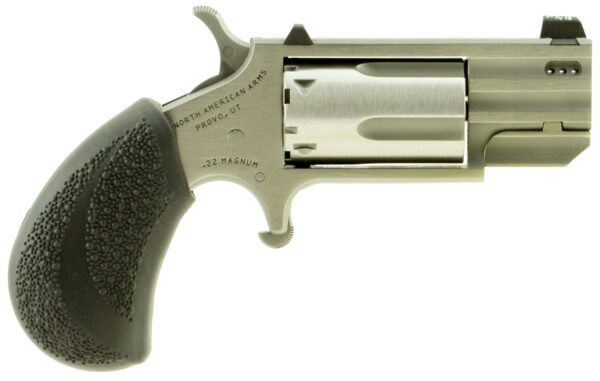 North American Arms PUGTP Pug  22 WMR 5 rd 1" Ported Barrel, Overall Stainless Finish, Black Polymer Grips