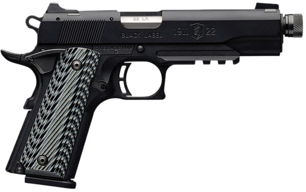 Browning 051820490 1911-22 Black Label SR Full Size 22 LR 10+1, 4.88" Stainless Steel Threaded Barrel, Matte Black Serrated Slide & Polymer Frame w/Beavertail & Picatinny Rail