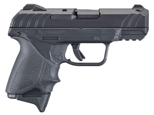 Ruger 3829 Security-9 Compact 9mm Luger  3.42" Barrel 10+1, Black Polymer Frame With Picatinny Acc. Rail, Black Oxide Steel Slide, Hogue Beavertail HandALL Grip Sleeve, Manual Safety