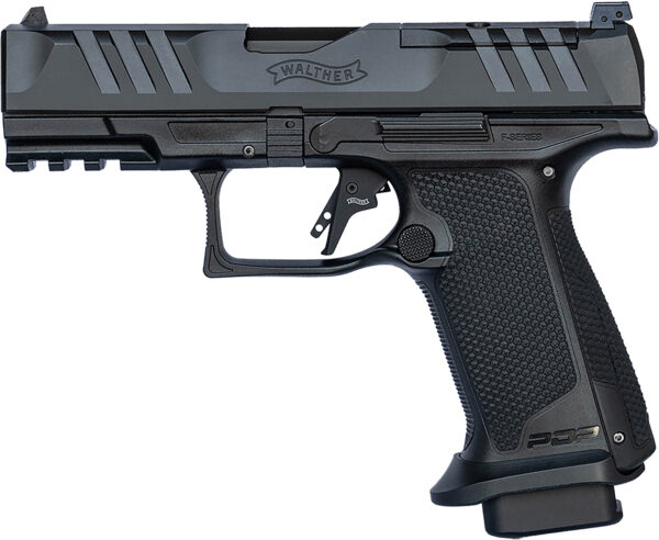 Walther Arms 4796065 PDP F-Series Pro 9mm Luger 10+1 4" Black Steel Barrel, Black Serrated/Optic Ready Steel Slide, Black Polymer Frame w/Picatinny Rail, Medium Backstrap Grip