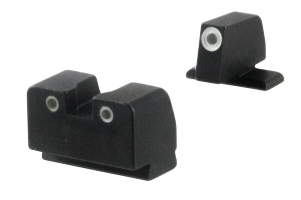 AmeriGlo SG181 Optic Compatible Sight for Sig Sauer  Tall Suppressor Green Tritium White Outline Front Sight-Green Tritium White Outline Rear Sight