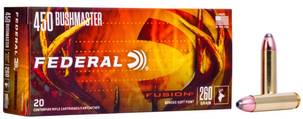 Federal F450BMFS1 Fusion  450Bushmaster 260gr Bonded Soft Point 20 Per Box/10 Case