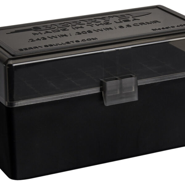 Berry's 46826 Ammo Box  243/308Win Smoke/Black Polypropylene 50rd