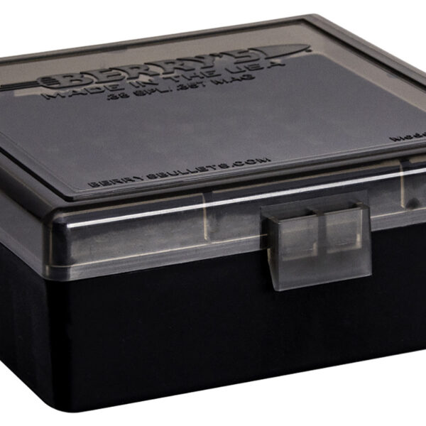 Berry's 75321 Ammo Box  38Special/357Mag Smoke/Black Polypropylene 100rd