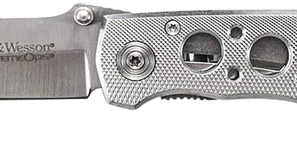 Smith & Wesson Knives CK105HCP Extreme Ops  3.22" Folding Drop Point Plain 7Cr15MoV SS Blade Aluminum Handle Includes Pocket Clip