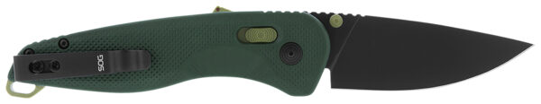 S.O.G SOG11410441 Aegis AT 3.13" Folding Drop Point Plain Black TiNi Cryo D2 Steel Blade/Forest w/Moss Accents GRN Handle