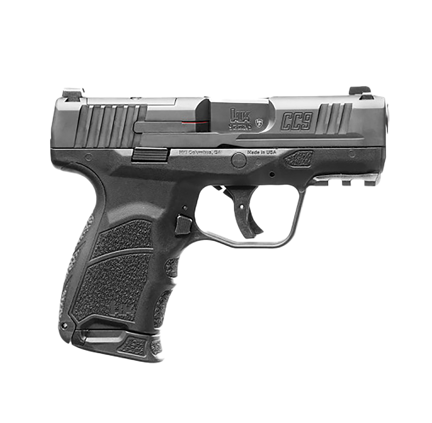HK 81000551 CC9 9mm Luger 10+1 3.32" Black Polygonal Rifled Barrel, Optic Ready/Serrated Steel Slide, Polymer Frame w/Picatinny Rail, Black Interchangeable Backstrap Grip