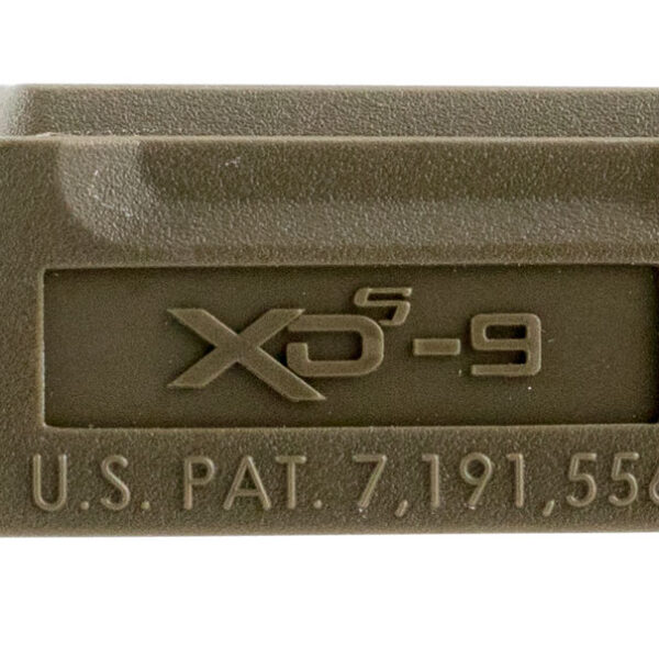 Springfield Armory XDS5901MFDE Backstrap Sleeve  made of Polymer with Flat Dark Earth Finish & 1 Piece Design for 9mm Luger Springfield XD-S with #1 Backstrap & 3.30" Barrel