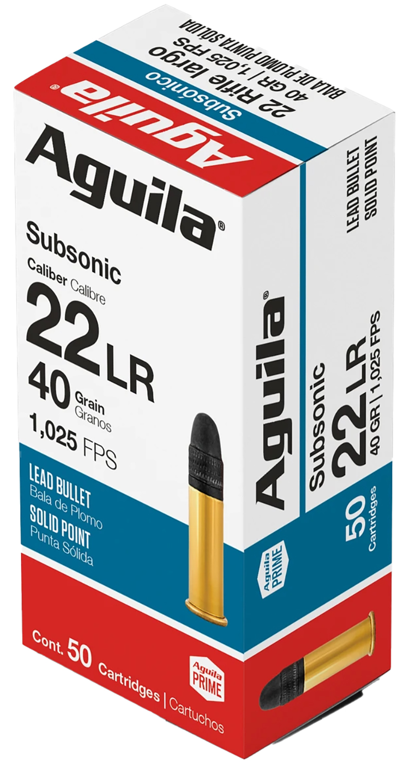 Aguila 1B220269 Subsonic Rimfire 22LR 40gr Lead Solid Point 50 Per Box/20 Case
