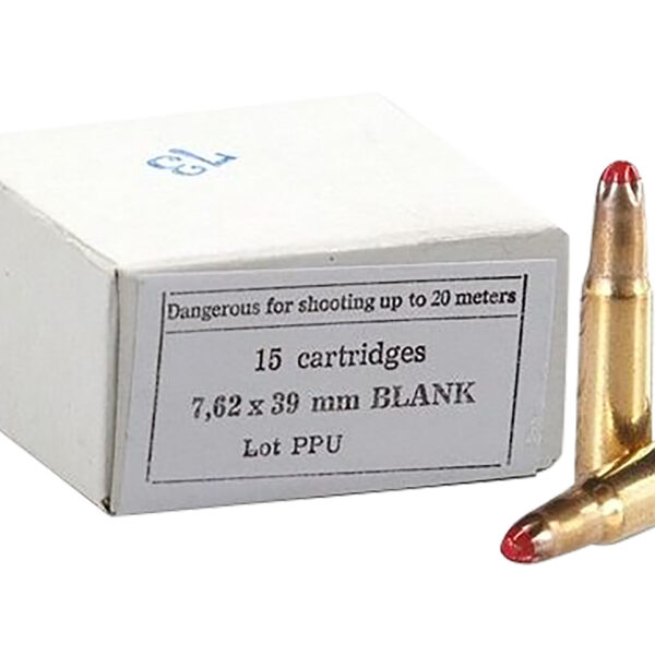 PPU PPB739 Blank Ammo 7.62x39mm 15 Per Box/96 Case