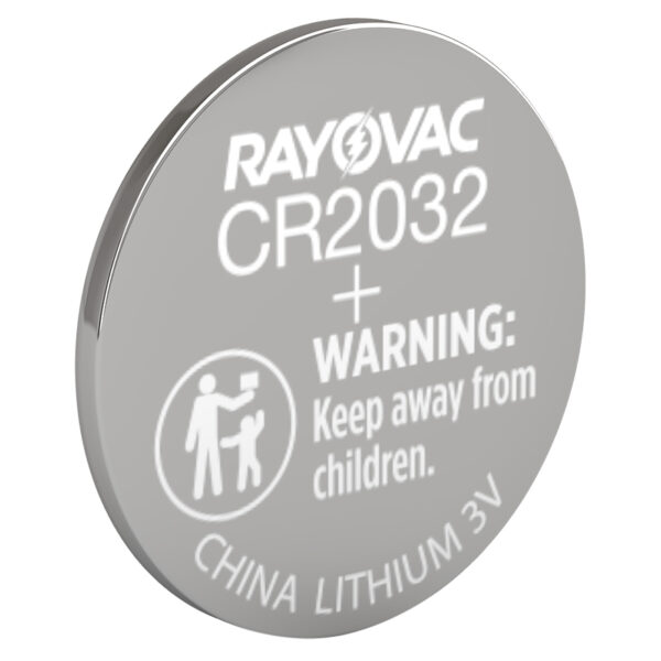 Rayovac KECR20321 CR2032 Lithium Coin Cell  Silver 3.0 Volts 225 mAh