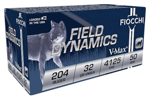 Fiocchi 204HVA Field Dynamics  204Ruger 32gr Hornady V Max 50 Per Box/20 Case
