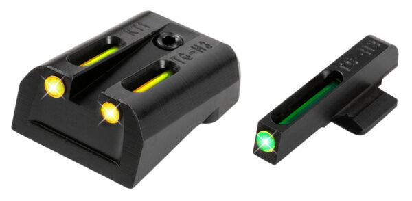 TruGlo TG131KTY TFO  Green/Tritium/Fiber Optic Front Sight-Yellow/Tritium/Fiber Optic Rear Sight Kimber 1911