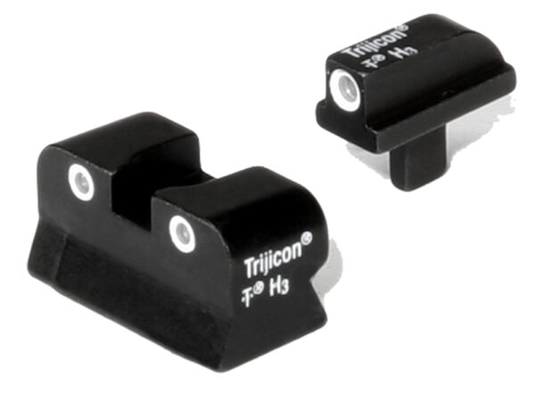 Trijicon 600145 Bright & Tough Night Sights  Green/Tritium White Outline Front Sight-Green/Tritium White Outline Rear Sight Colt 1911 0.055 Tang
