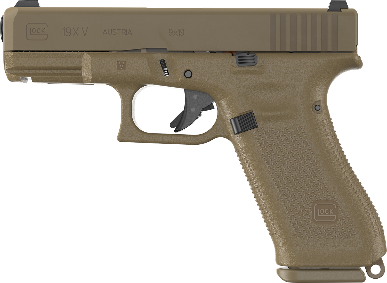 Glock 19X 9mm Luger Pistol - Coyote Brown, 17+1