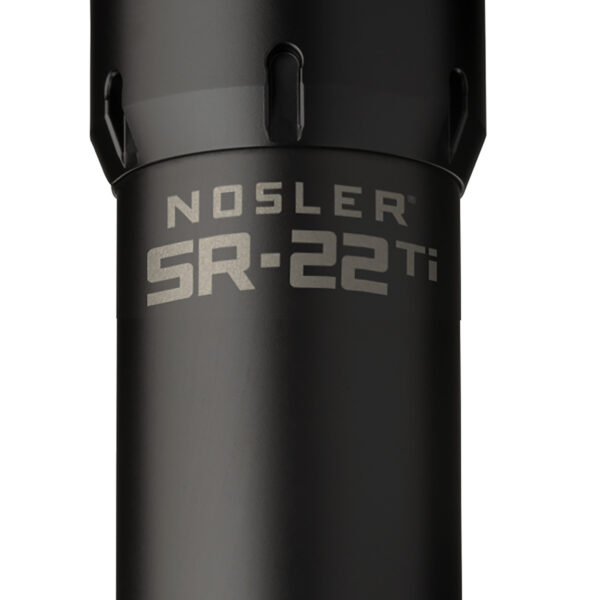 Nosler 90625 SR-22TI  22 Cal 1.74"D Black Finish Made of Titanium with 1/2" 28 tpi Thread Pattern