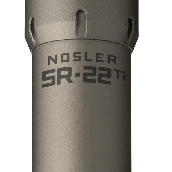 Nosler 90628 SR-22TI  22 Cal 1.74"D Gray Finish Made of Titanium with 1/2" 28 tpi Thread Pattern