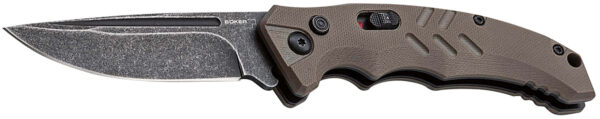 Boker 01BO483 Intention II  Folding Drop Point Plain D2 Steel Blade Brown G10 Handle