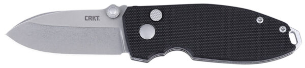 CRKT 2474 SQUID  EDC 2.27" Folding Plain Stonewashed D2 Steel Blade, Black G10 Handle
