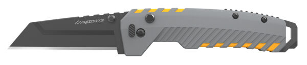Outdoor Edge XDS230AC Razor XD2  3" Folding Plain 420J2 SS Blade Gray/Yellow