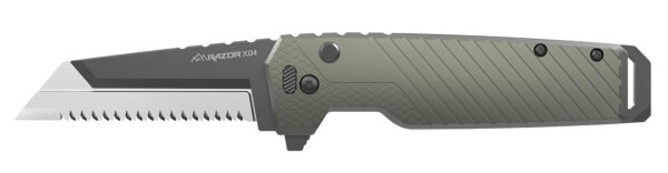 Outdoor Edge XDS430AC Razor XD4  3" Folding Serrated 420J2 SS Blade Green