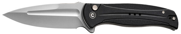 Civivi Knives C23053-3 Incindie  3.48" Folding Spear Point Plain Stonewashed 14C28N Steel Blade, Black Textured G10 Handle