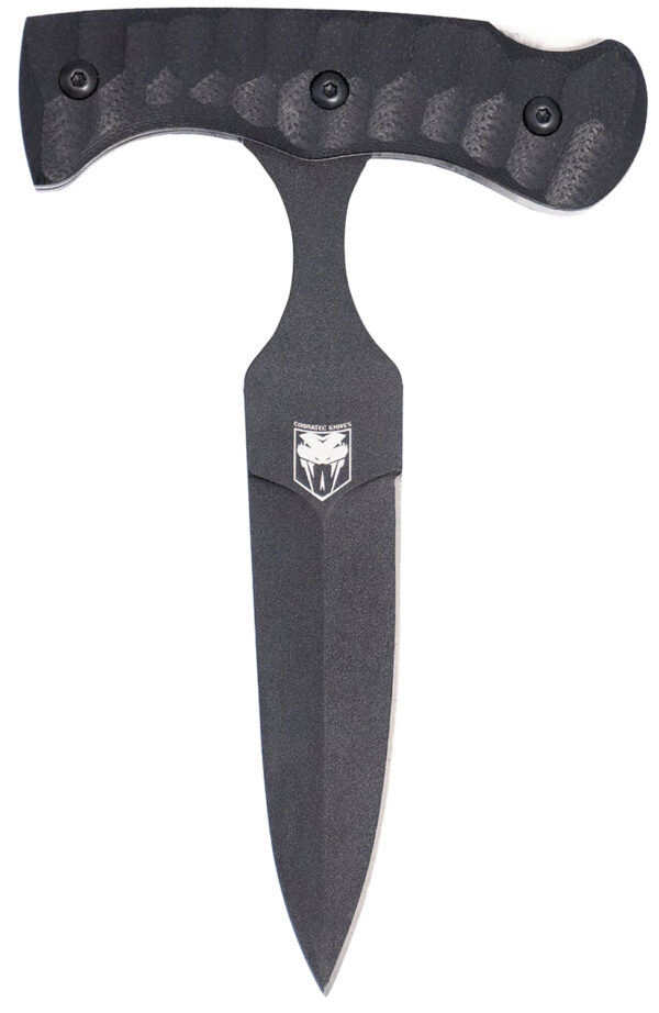 CobraTec Knives FG10PD Folding Push Dagger  2.88" Folding Dagger Plain Black D2 Steel Blade, 4.06" Black Textured G10 Scales Handle