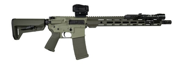 Shark Coast Tactical SCC04137GKNL Grassy Knoll Bundle 5.56 NATO 30+1 16" Black Melonite Threaded Barrel, 2-Tone Green Cerakote Aluminum Receiver w/Picatinny Rail, M-LOK Handguard, Magpul MOE SL OD Gre