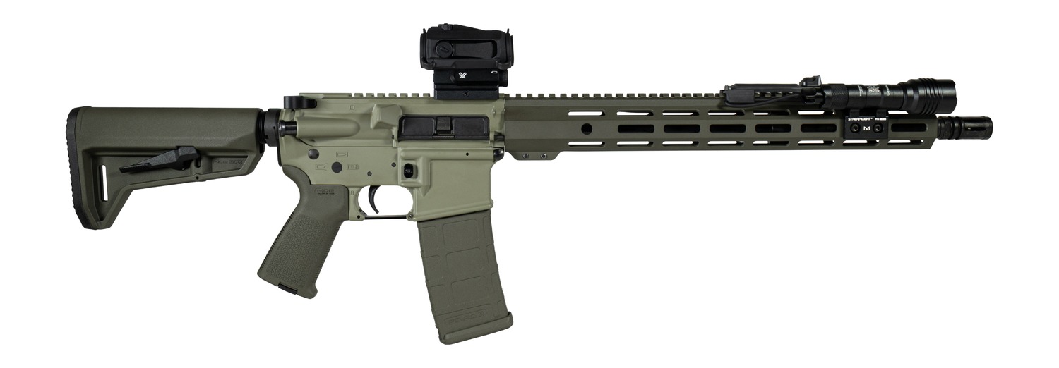 Shark Coast Tactical SCC04137GKNL Grassy Knoll Bundle 5.56 NATO 30+1 16" Black Melonite Threaded Barrel, 2-Tone Green Cerakote Aluminum Receiver w/Picatinny Rail, M-LOK Handguard, Magpul MOE SL OD Gre