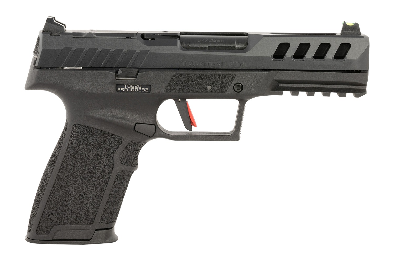 Tisas Arms 15200007 PX-5.7  5.7x28mm 20+1 4.70" Black QPQ Carbon Steel Optic Ready/Serrated Slide, Black Polymer Frame w/Picatinny Rail, Polymer Grip