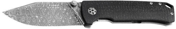 Boker 111103DAM Tiger-Damast  Pocket 3.35" Damascus Blade Micarta Handle
