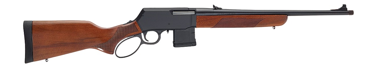 Henry H023450 Supreme 450 Bushmaster 5+1 18" Blued Threaded Barrel, Black Hardcoat Anodize Aluminum Drilled & Tapped Receiver, American Walnut Fixed w/Pistol Grip Stock