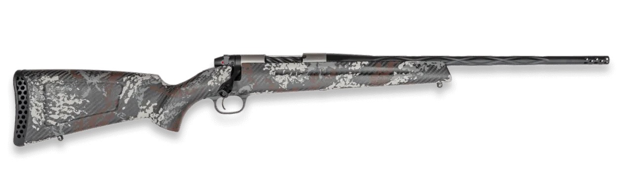 Weatherby MBP01N240WR3B Mark V Capra 240 Wthby Mag 2+1 21" Graphite Black Cerakote Fluted Threaded Barrel Titanium Receiver Drilled & Tapped Receiver Exposed Carbon w/Gray, White & Rust Sponge Accents