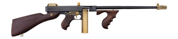 Auto-Ordnance T1ABTG 1927A-1 Deluxe Special Edition Carbine 45 ACP 20+1 18" Black Compensated Barrel, Black Steel w/Titanium Gold Appointments Receiver, American Walnut Furniture, Gold Plated Buttplat