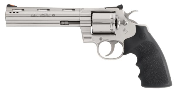 Colt Mfg GRIZZLYSP6RTS Grizzly  357 Mag 6 Shot 6" Stainless Ported Vent Rib Barrel, Stainless Unfluted Cylinder, Stainless Stainless Steel Frame, Black Hogue Overmolded Grip, Exposed Hammer