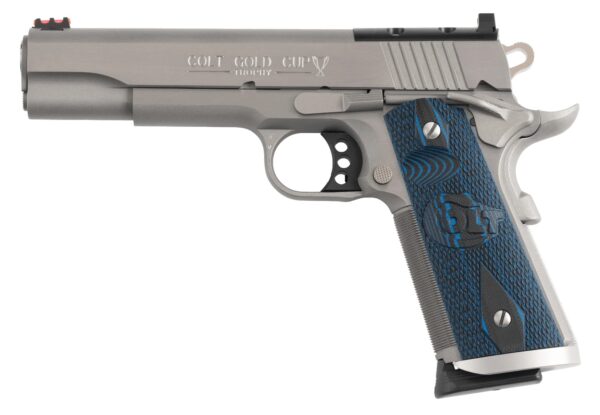 Colt Mfg O5070XEOR Gold Cup Trophy Full Size 45 ACP 8+1 5" Stainless National Match Barrel, Stainless Steel Optic Ready/Serrated Slide & Frame w/Beavertail, Ambidextrous