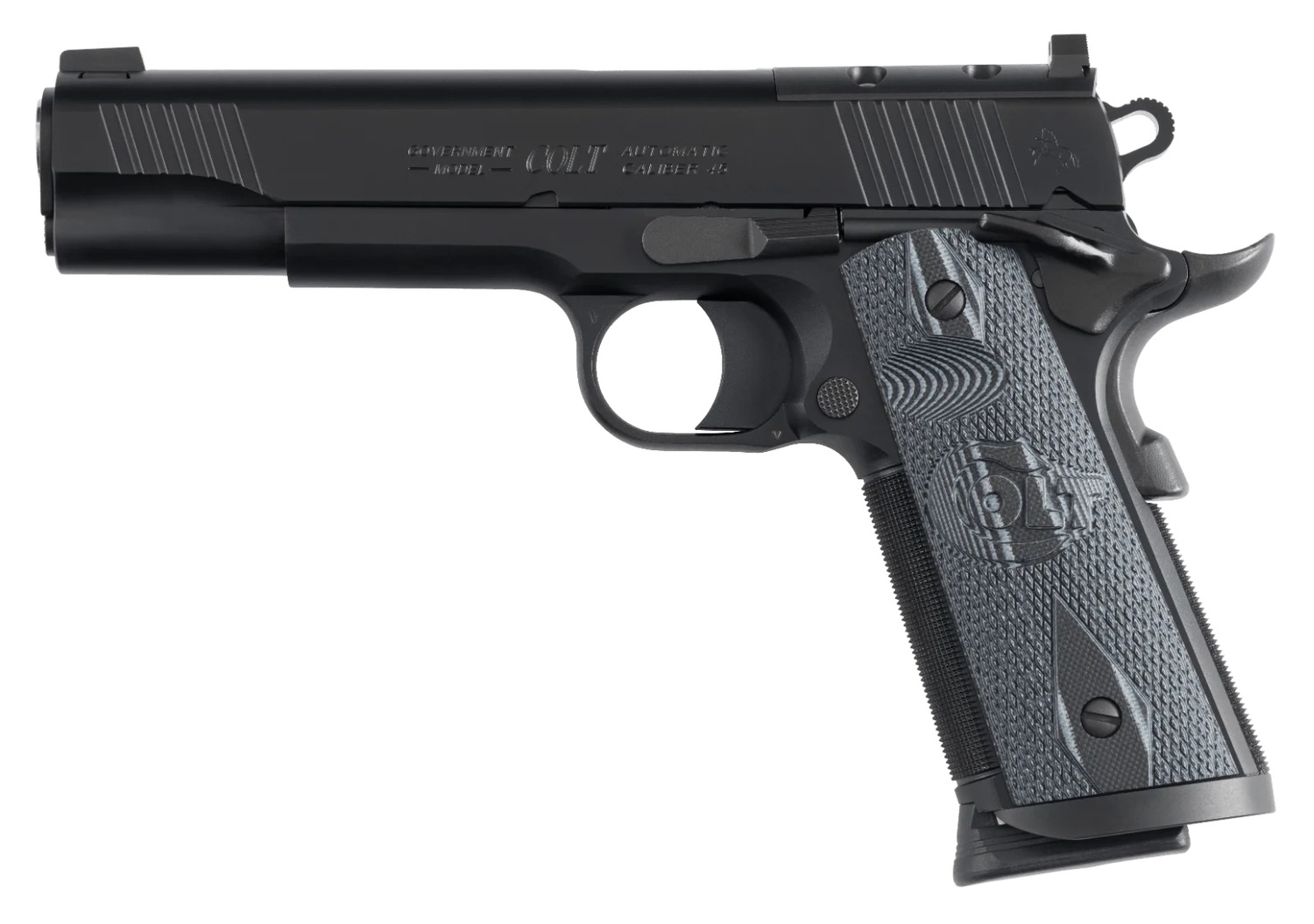 Colt Mfg O1080CCUOR CCU Government Full Size 45 ACP 8+1 5" Stainless National Match Barrel, Matte Black DLC Carbon Steel Optic Ready/Serrated Slide, Black Ion Bond Carbon Steel Frame w/Beavertail, Amb